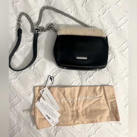NWT Rebecca Minkoff Shearling Stella Crossbody - Picture 2 of 13